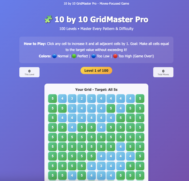 10 by 10 GridMaster Pro
